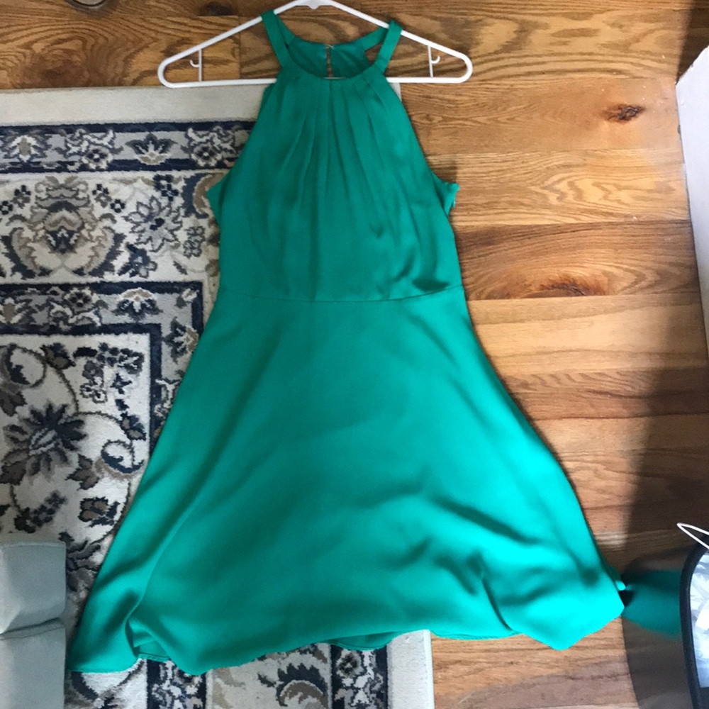 EXPRESS Kelly Green Sleeveless High Neck Dress 6